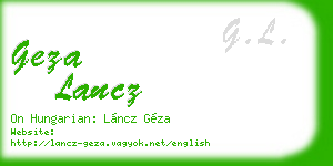 geza lancz business card