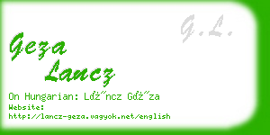 geza lancz business card